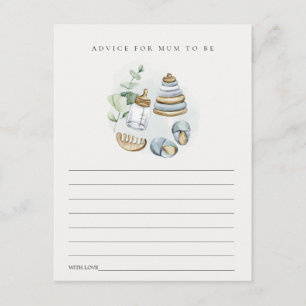 Blue Nursery Essential Advice for Mum Baby shower Informatiekaartje