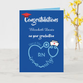 Blue Nursing School Afstuderen gefeliciteerd Kaart (Gele Bloem)