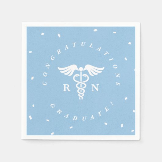 Blue Nursing School Graduparty Napkins Servetten (Voorkant)