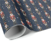 Blue Nutcrackers Christmas Wrapping Paper Cadeaupapier (Rol Hoek)