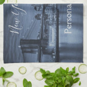 Blue NYC Skyline Theedoek (Gevouwen)