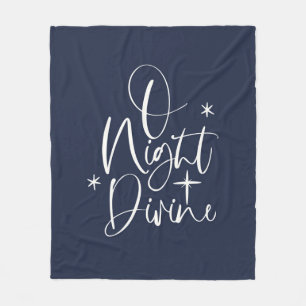 Blue O Night Divine Kerstmis Throw Blanket Fleece Deken