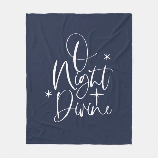 Blue O Night Divine Kerstmis Throw Blanket Fleece Deken (Voorkant)
