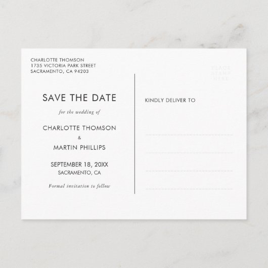 Blue Ocean Beach bruiloft foto Save the date Aankondigingskaart (Achterkant)