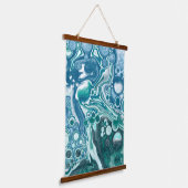 Blue Ocean Bubbles Fluid Art accrocher tapisserie (Angulaire)