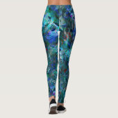Blue Ocean Flows Abstract Leggings -large pattern (Dos)
