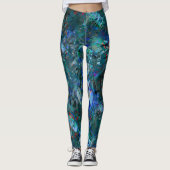 Blue Ocean Flows Abstract Leggings -large pattern (Devant)