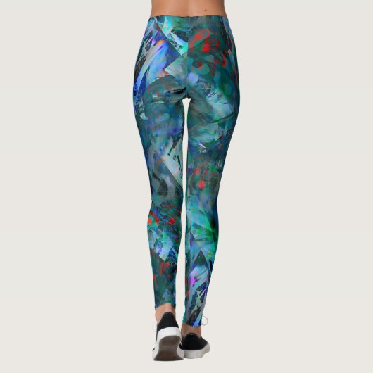 Blue Ocean Flows Abstract Leggings - v2 (Dos)