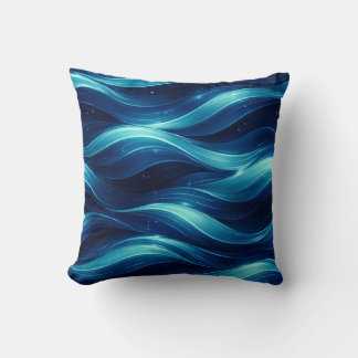 Blue Ocean Fluid Wave Pattern Throw Pillow Kussen