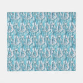 Blue Ocean Glas in lood Dolphins Fleece Deken (Voorkant (Horizontaal))