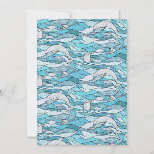 Blue Ocean Glas in lood Dolphins Kaart
