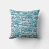 Blue Ocean Glas in lood Dolphins Kussen (Achterkant)