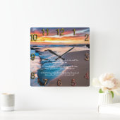 Blue Ocean Gold Christelijk Faith Vierkante Klok (Huis)