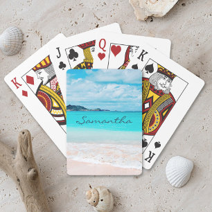 Blue Ocean Hawaii Tropical Sandy Beach Pokerkaarten