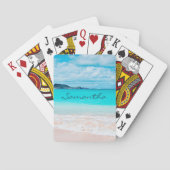 Blue Ocean Hawaii Tropical Sandy Beach Pokerkaarten (Achterkant)