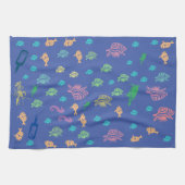 Blue Ocean Marine Life Thema Theedoek (Horizontaal)