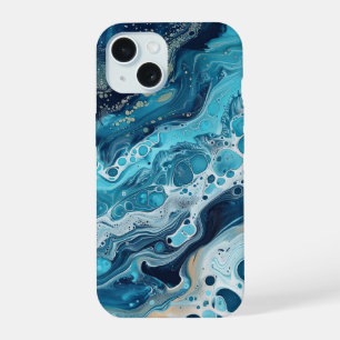 Blue Ocean Paint Pour Abstrait Liquid Aesthétique