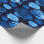 Blue Ocean Reef Fish Pattern Waterverf Cadeaupapier (Hoek)