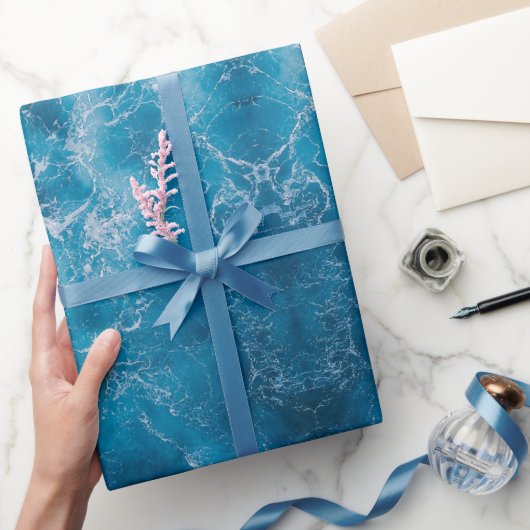 Blue Ocean Rippling Waves Wrapping Paper - Water T Cadeaupapier (Geschenken)
