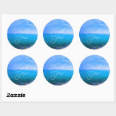 Blue Ocean Ronde Bruiloft Dank u Stickers (Vel)