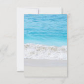 Blue Ocean Sand Wave Bruiloft RSVP (Achterkant)