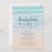 Blue Ocean & Sandy Beach Afstuderen Kaart (Voorkant)