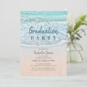 Blue Ocean & Sandy Beach Afstuderen Kaart (Staand voorkant)