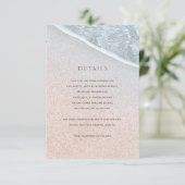 Blue Ocean & Sandy Beach Bruiloft Details Kaart (Staand voorkant)