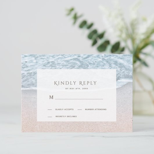 Blue Ocean & Sandy Beach Wedding RSVP (Debout devant)