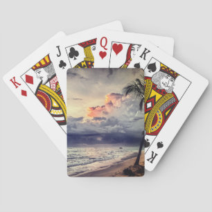 Blue Ocean Sandy Beach Zomer Pokerkaarten