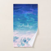 Blue Ocean Sea Beach Personnalisé (Serviette à main)