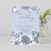 Blue Ocean Shops Real Foil Faire-part de mariage (Debout devant)