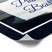 Blue Ocean Sunsetl Photo Booth Mariage Sign Poster (Coin)