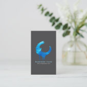 Blue Ocean Swirl • Custom Editable Modern Card Visitekaartje (Staand voorkant)