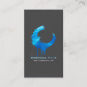 Blue Ocean Swirl • Custom Editable Modern Card Visitekaartje (Voorkant)