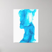 Blue Ocean Water Abstract 4322 Modern Alcohol Ink Canvas Afdruk (Voorkant)