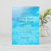 Blue Ocean Water Custom Wedding Invitations (Debout devant)