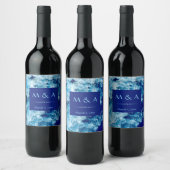 Blue Ocean Water Wedding Beverage Label Wijn Etiket (Flessen)