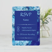 Blue Ocean Water Wedding RSVP kaart (Staand voorkant)