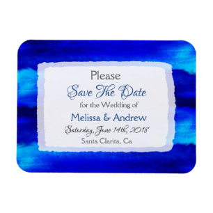 Blue Ocean Water Wedding Save the Date Magnet Magneet