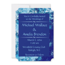 Blue Ocean Water Wedding Ticket Uitnodiging