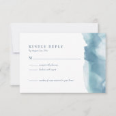 Blue Ocean Watercolor Wedding Carte RSVP (Devant)