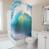 Blue Ocean Wave douchegordijn (In situ)