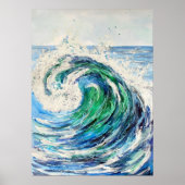 Blue Ocean Wave Poster (Voorkant)