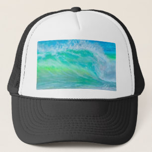 Blue Ocean Wave Surf Trucker Hoed Pet