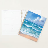 Blue Ocean Waves | Beach Sea Watercolor  (Devant avec enveloppe)