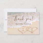 Blue Ocean Waves Beach Wedding Carte de remercieme (Devant)
