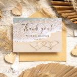 Blue Ocean Waves Beach Wedding Carte de remercieme<br><div class="desc">Une note chaleureuse scellée d'une touche de félicité tropicale ! Ce Carte de remerciements de mariage tropical de plage Custom Ocean Waves est votre geste post-mariage parfait, offrant un mélange captivant d'élégance intemporelle et de charme de plage. Conçu avec amour par Mylini Design, cette carte capture l'essence d'un baiser de...</div>