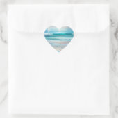  Blue Ocean Waves en Zee Glass Hart Sticker (Tas)