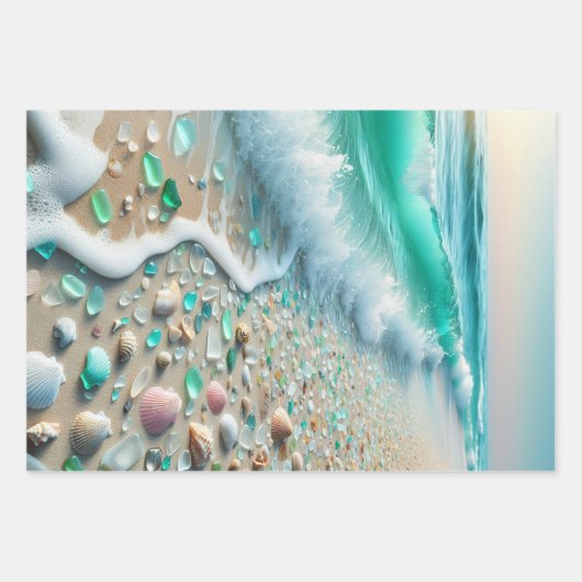 Blue Ocean Waves en Zee Glass Inpakpapier Vel (Voorkant 2)